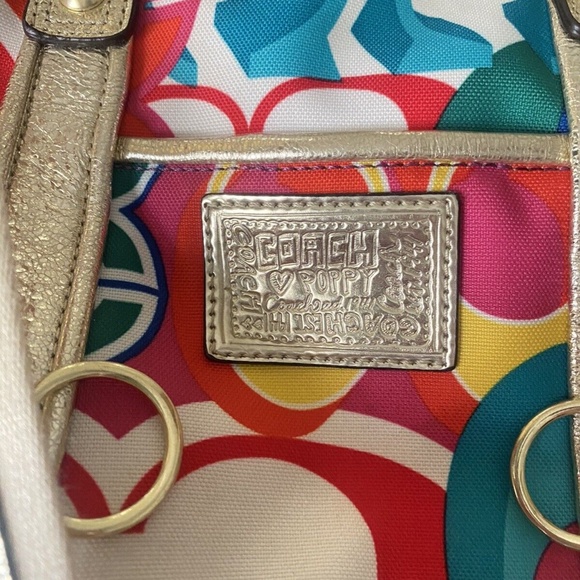 Coach Poppy Pop C Glam Spotlight Colorful Signature Shoulder Handbag Tote - Picture 4 of 7